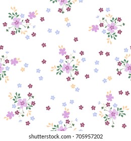 Cute pattern in small flowers. Floral seamless background for textile, wallpapers, wrapping, paper.