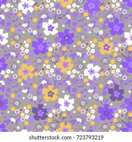 Cute pattern in small flowers. Floral seamless background for textile, wallpapers, wrapping, paper.
