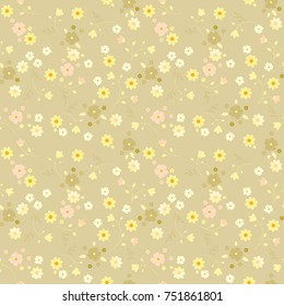 Cute pattern in small flowers. Floral seamless background for textile, wallpapers, wrapping, paper.