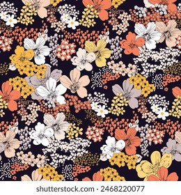 Cute pattern of small flowers on background