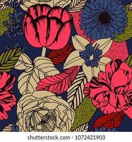 Cute pattern spring flowers. Small colorful flowers. Yellow background. Ditsy floral background. The elegant the template for fashion prints.