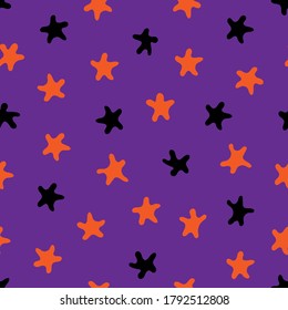 Cute pattern with stars. Vector illustration. Abstract decorative elements on violet background. For backdrops decoration, cards, wallpaper, textile, fabric, wrappers, additions to the design.