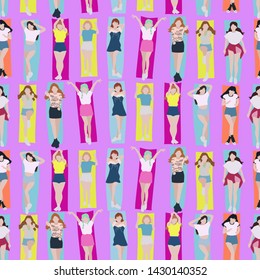 cute pattern summer sunbathing woman vibes colourful beach twice