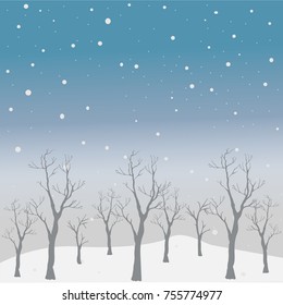 Cute Pattern with trees. Vector Illustration