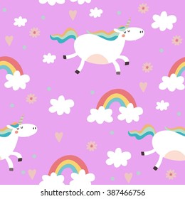 Cute pattern with unicorn