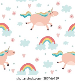 Cute pattern with unicorn