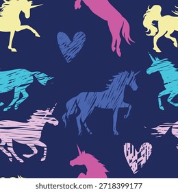 Lindo patrón con unicornios. patrón para las niñas. Fondo creativo para textiles, impresiones, productos de papel, el Web. 
