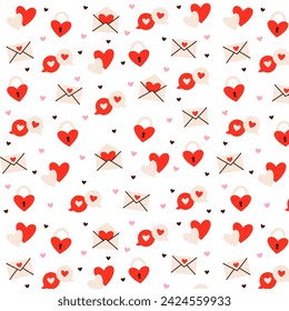 Cute pattern for valentine's day holiday, seamless vector pattern