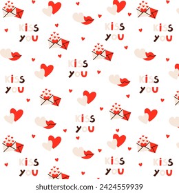 Cute pattern for valentine's day holiday, seamless vector pattern