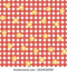 Cute Pattern vector scott flower tiny colorful textile pattern seamless background red yellow