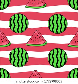 Cute pattern watermelon fruits for design background and print