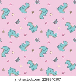 cute pattern of xerophytic plants with cacti and nopales on coral background