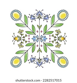 Patrón lindo de flores amarillas para el diseño de postales sobre un fondo claro en estilo doodle