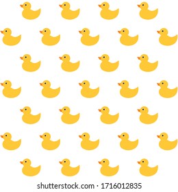 Diseño compacto con pato de goma amarillo sobre fondo blanco. Ilustración de la ducha de juguete.
