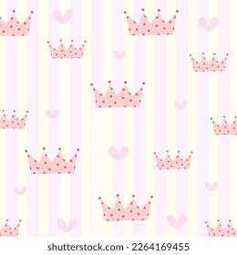 
Cute patterned crown in pastel tones, hearts, floral patterns
