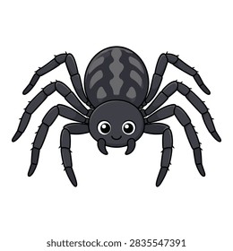 Cute patterned spider tarantula vector illustration on white background. Ideal for Halloween graphic designs, nature education materials, kids books, greeting cards, and animal stickers.