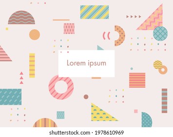 Cute patterned texture figures are freely arranged. Simple pattern design template.