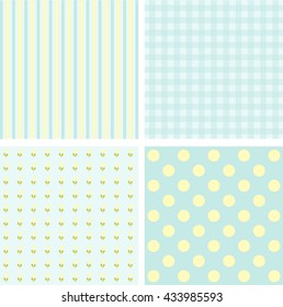 Cute Patterns and backgrounds in blue tones. Vector image.