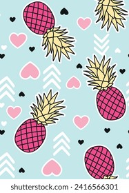 patrones lindos piña para el corazón de las niñas