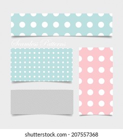 Cute patterns and seamless backgrounds. Ideal for printing onto fabric and paper or scrap booking.