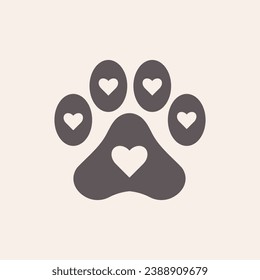 Cute paw animal vector print 