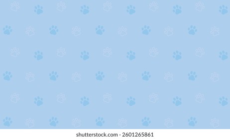 Cute paw background illustration blue