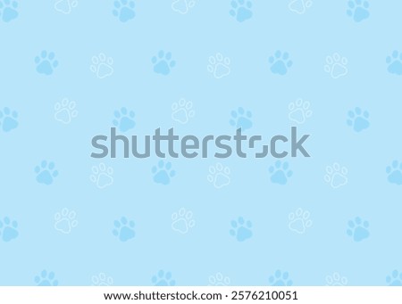 Cute paw background illustration (light blue)