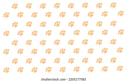 Cute paw pattern background vector