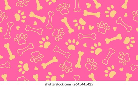 Cute paw pattern background vector design