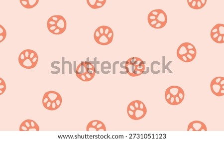 Cute paw pattern background vector design