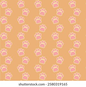 Cute paw pet footprint wide pattern dog or cat