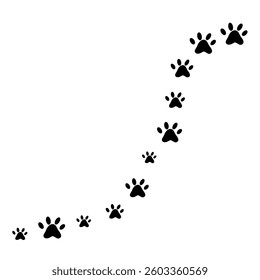  Cute Paw Print Trail Vector Illustration