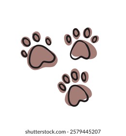 Cute paw prints in a simplistic design. Perfect for animal, pet care, or wildlife themes.