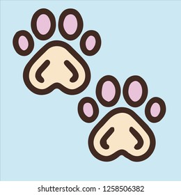 Cute paws left by animals