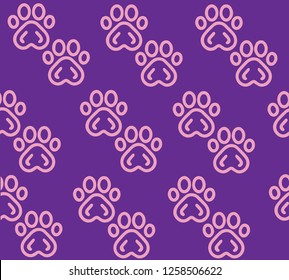 Cute paws left by animals. Backgrounds.