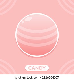 Cute peach colored candy, Vector, Illustration.