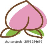 Cute peach hand-drawn vector illustration