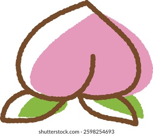 Cute peach hand-drawn vector illustration