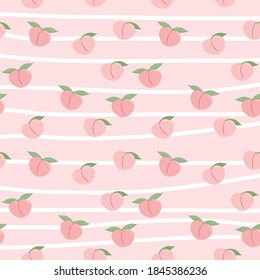 cute peach on pink background.for print ,and more.