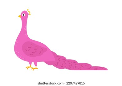 Cute Peacock Bird Flat Illustration