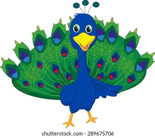 cute peacock cartoon