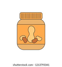 cute peanut butter vector flat illustration isolated on white background