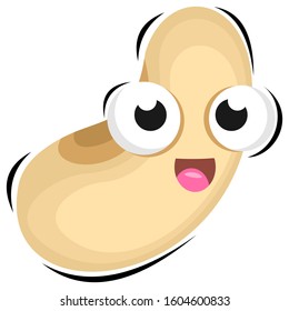 cute peanut mascot design vector