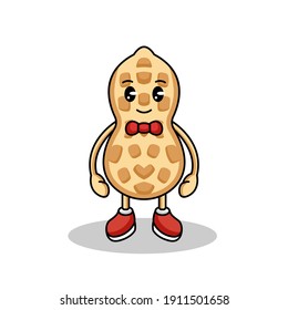 Cute peanut mascot logo design