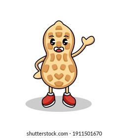 Diseño del logotipo de la mascota de cacahuete