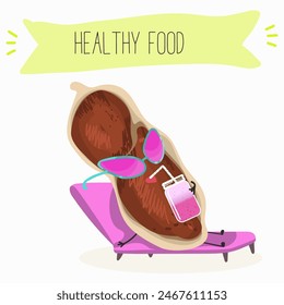 Cute peanut nut characters, funny nuts, with different activities, outdoor, sports,musical instrument. Organic food, healthy food, illustrations for kids menu.