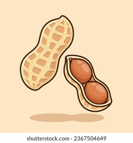 cute peanut vector cartoon design illustration