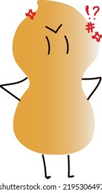 Cute Peanut Very Angry Emoji