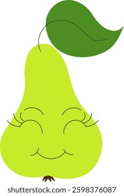 Cute pear in cartoon style