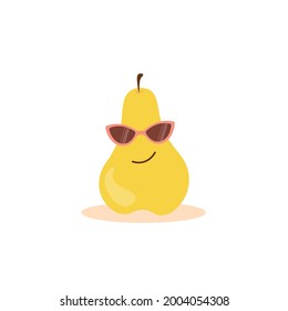 cute pear character vector illustration